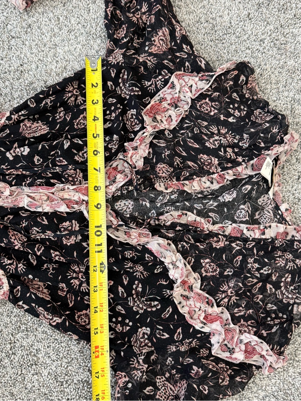 H&M Black Floral Prairie Coquette Boho Fairy Cottagecore Maxi Dress Women’s US 2 - Picture 9 of 14